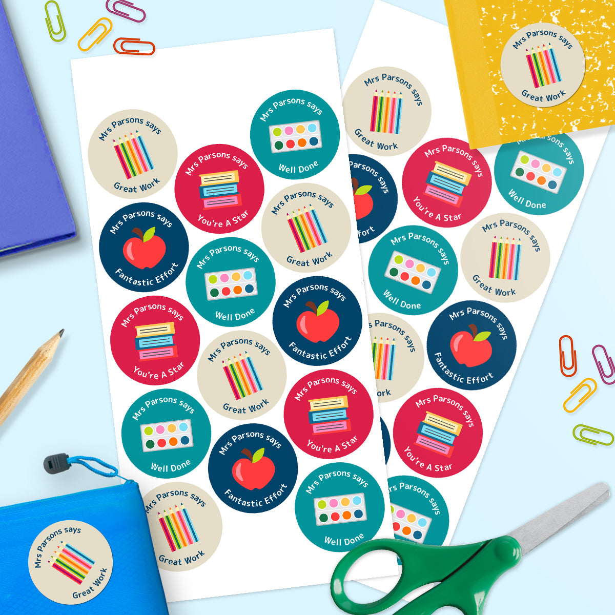Crayon Teacher Stickers Officeworks Photos