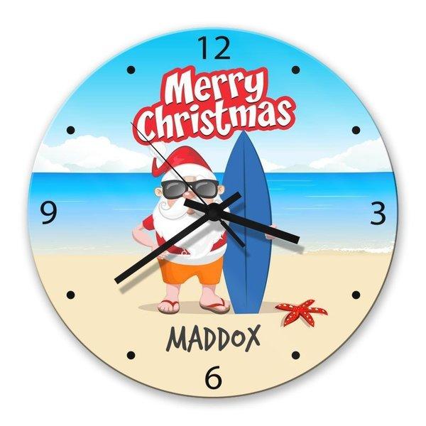 Beach Santa Glass Clock Officeworks Photos