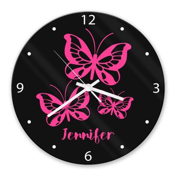Butterflies Glass Clock Officeworks Photos