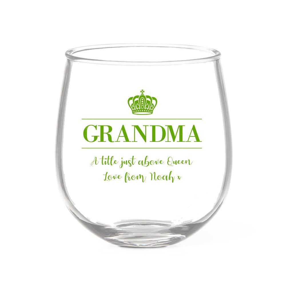 Grandma Stemless Wine Glass – Officeworks Photos
