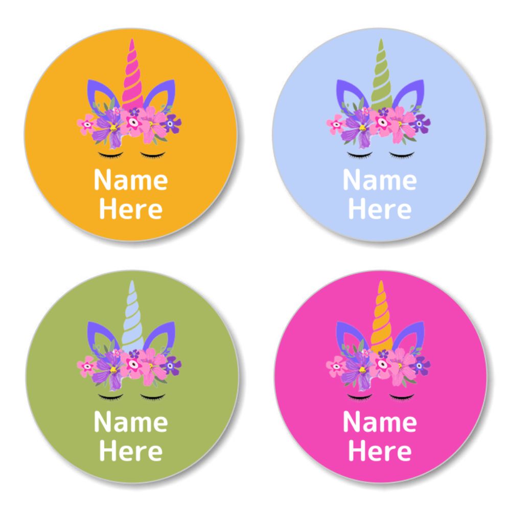 Unicorn Horn Round Name Labels 30pk Officeworks Photos