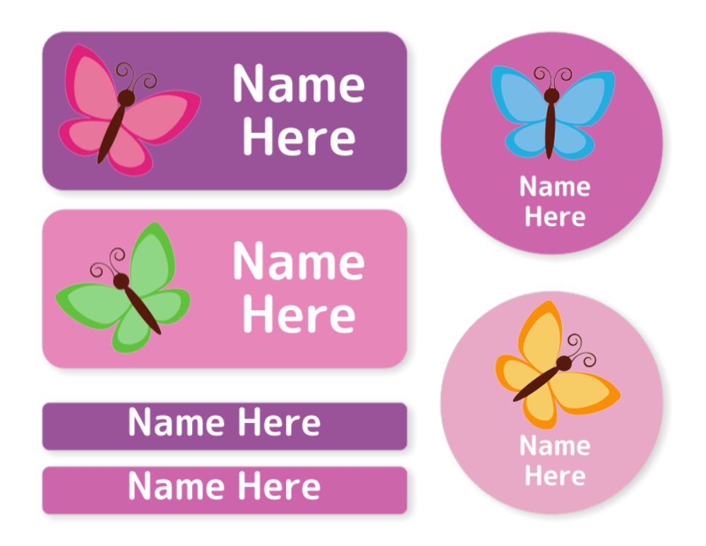 Butterfly Mixed Name Label Pack Officeworks Photos butterfly-mixed-name-label-pack-officeworks-photos