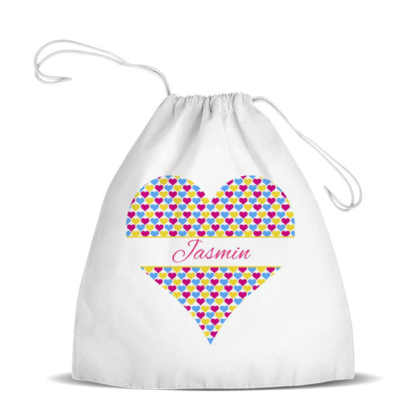 Heart Premium Drawstring Bag