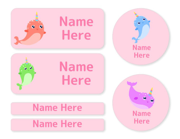 Narwhal Mixed Name Label Pack