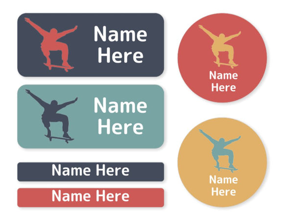 Skater Mixed Name Label Pack