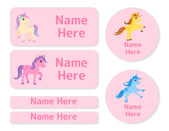 Unicorn Mixed Name Label Pack