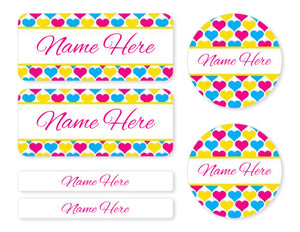 Hearts Mixed Name Label Pack