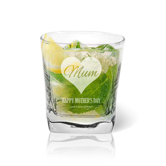 Mum in Heart Tumbler Glass