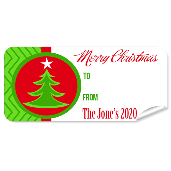 Green Tree Christmas Labels 27pk