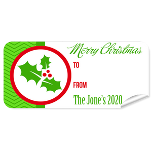 Red Holly Christmas Labels 27pk