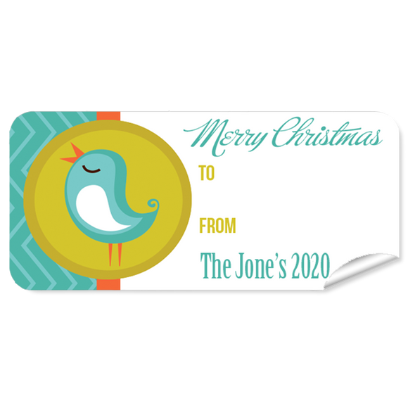 Blue Bird Christmas Labels 27pk