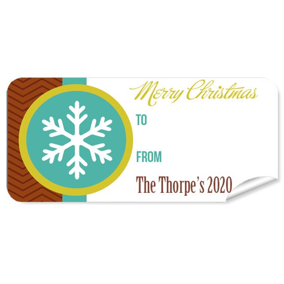 Snow Flake Christmas Labels 27pk