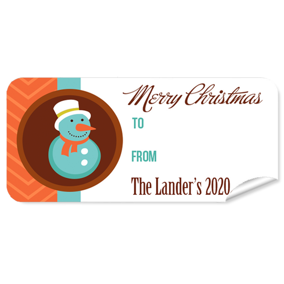 Snow Man Christmas Labels 27pk