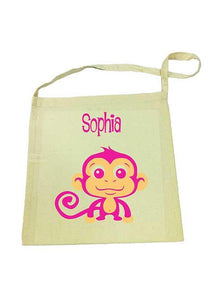 Pink Monkey Calico Tote Bag