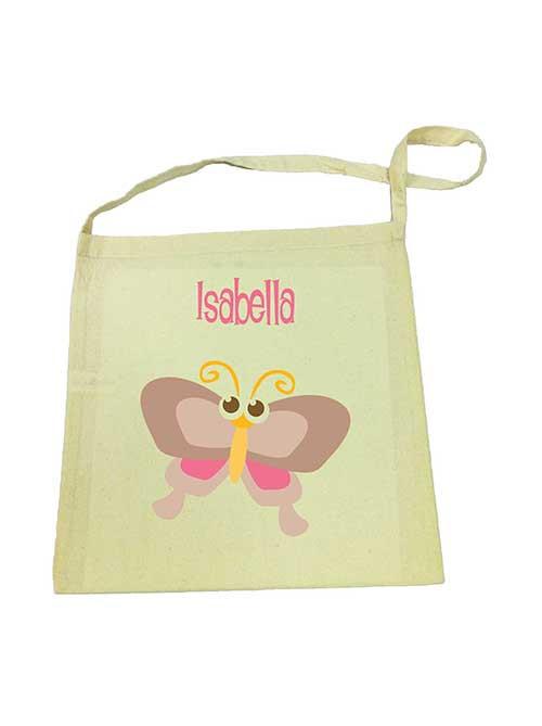 Brown Butterfly Calico Tote Bag