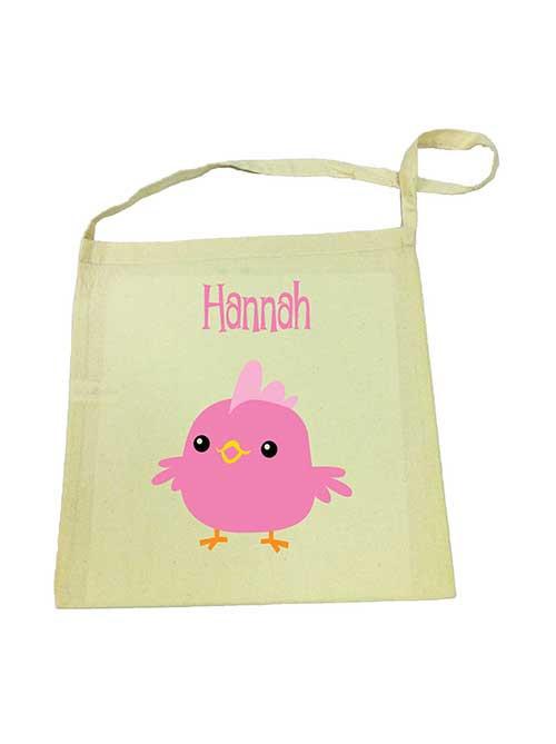 Pink Chicken Calico Tote Bag