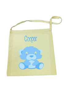 Blue Bear Calico Tote Bag