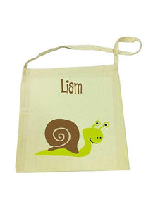 Green Snail Calico Tote Bag