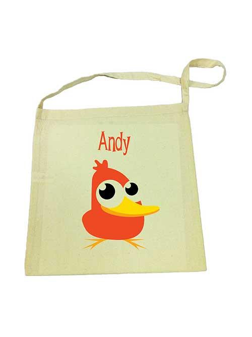 Orange Duck Calico Tote Bag