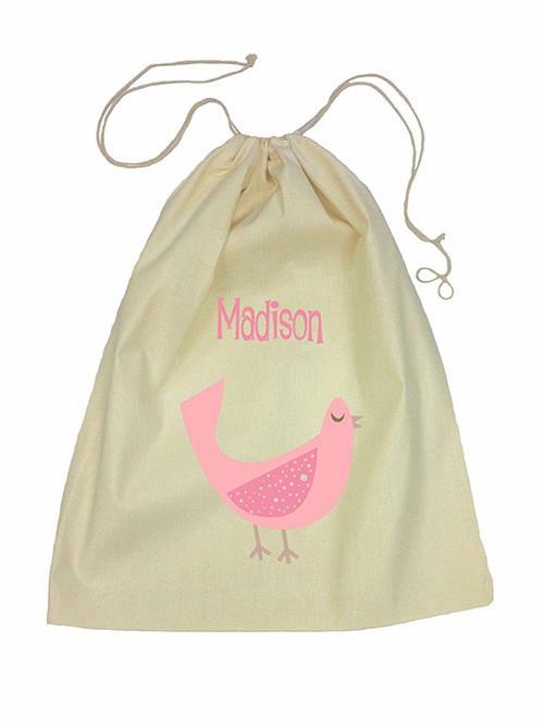 Pink Dove Bag Drawstring