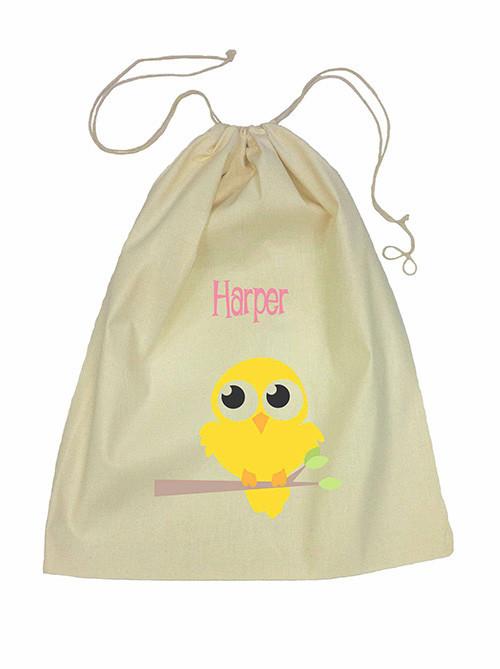 Yellow Bird Bag Drawstring