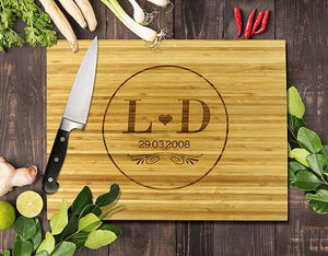 Monogram Bamboo Cutting Board 8x11"