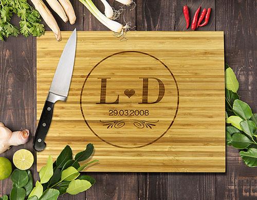 Monogram Bamboo Cutting Board 8x11