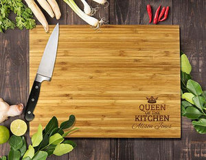 Queen Of The Kitchen Bamboo Cutting Board 8x11"