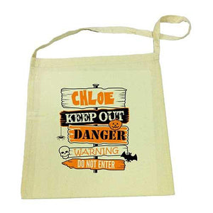 Keep Out  Halloween Calico Tote Bag