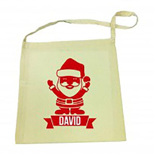 Red Santa Christmas Calico Tote Bag