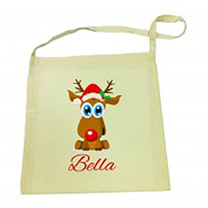 Reindeer Christmas Calico Tote Bag (Temporarily Out of Stock)