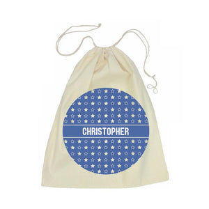 Star Calico Drawstring Bag