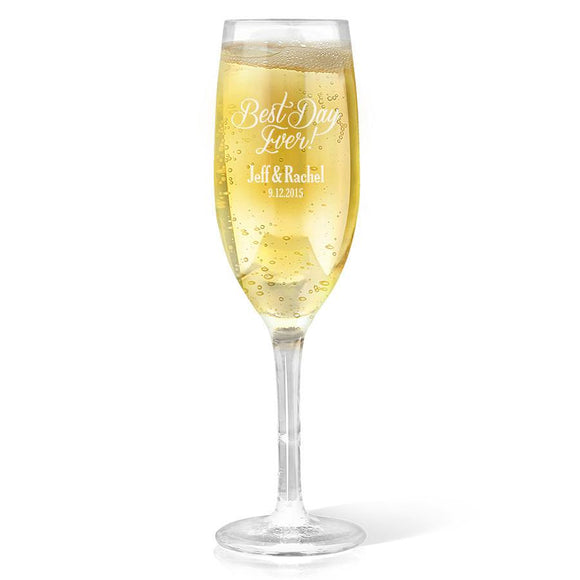 Best Day Ever Design Champagne Glass
