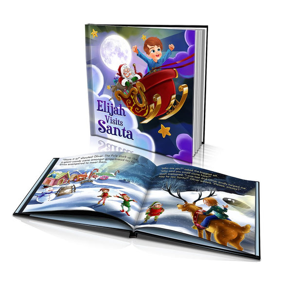 Visiting Santa Large Hard Cover Story Book