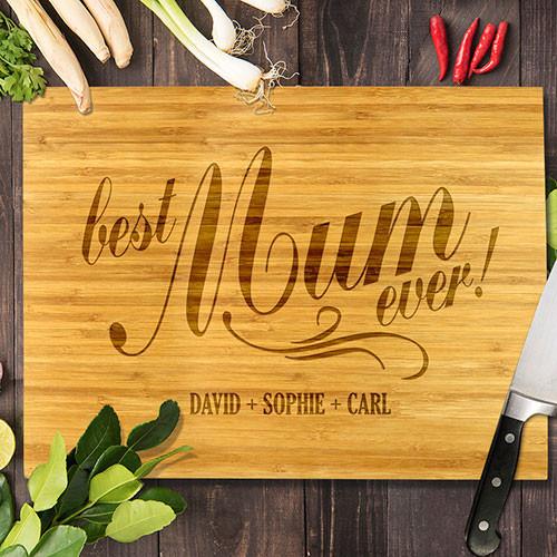 Best Mum Ever Bamboo Cutting Board 12x16