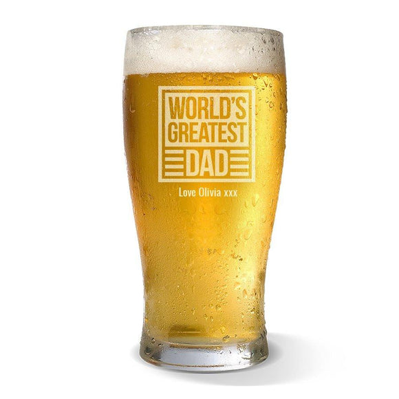 World's Greatest Dad Standard 285ml Beer Glass