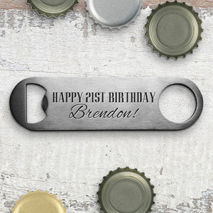 Happy Birthday Engraved Bottle Opener