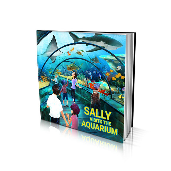 Visits the Aquarium Large Soft Cover Story Book