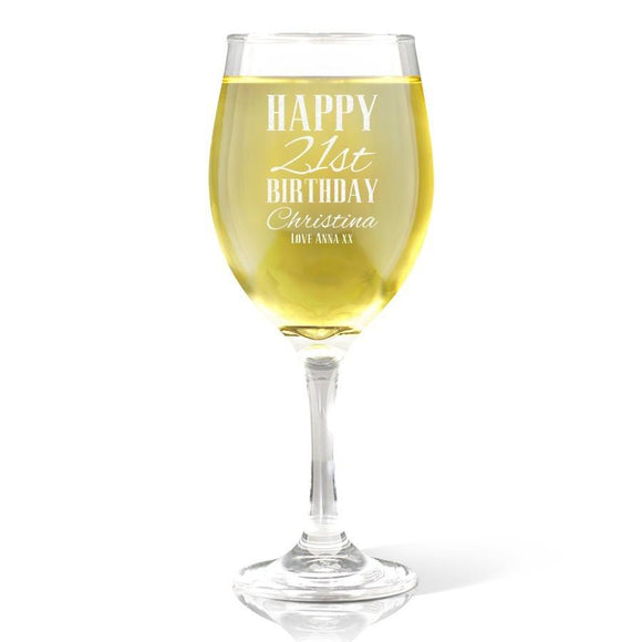 Classic Happy Birthday Wine Glass (410ml)