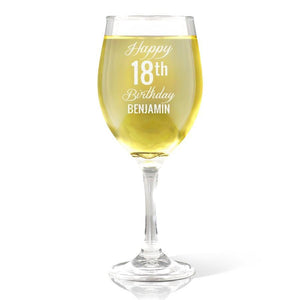 Fancy Happy Birthday Wine Glass (410ml)