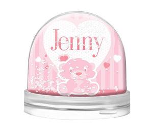 Pink Bear Snow Globe