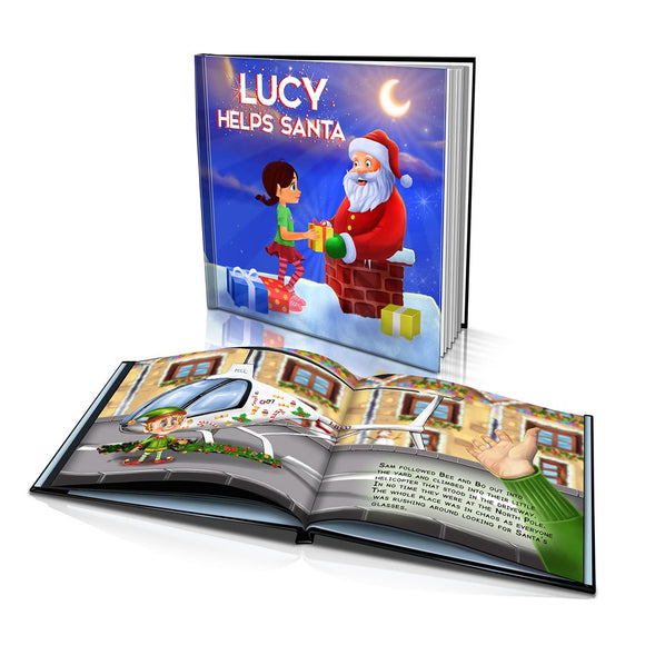 Helping Santa Large Hard Cover Story Book