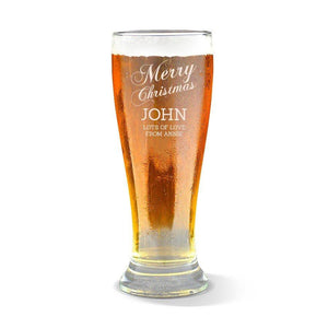 Merry Christmas Premium 285ml Beer Glass