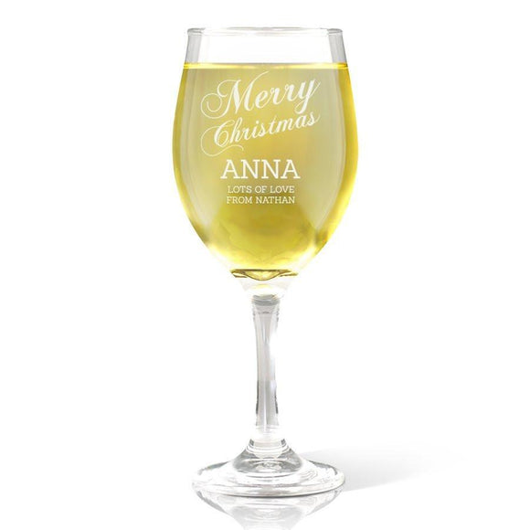 Merry Christmas Wine Glass (410ml)