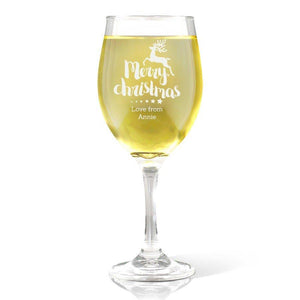 Reindeer Christmas Wine Glass (410ml)