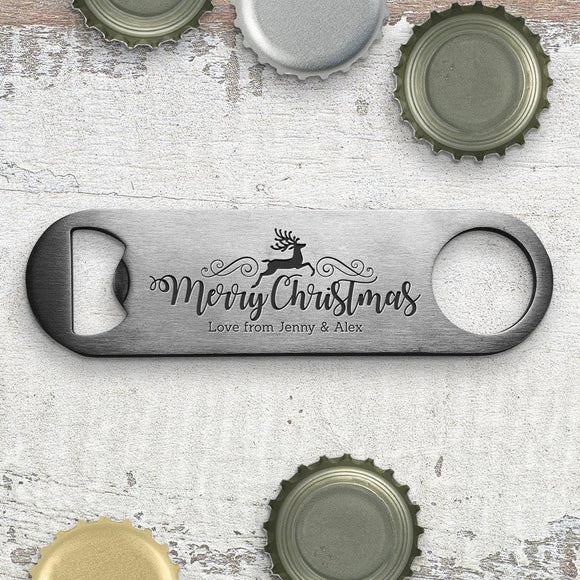 Reindeer Christmas Engraved Bottle Opener