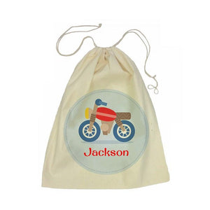 Motorbike Drawstring Calico Tote Bag