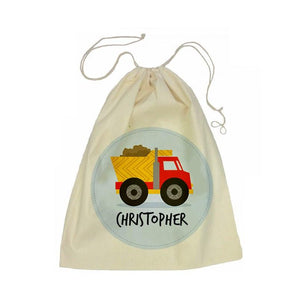 Truck Drawstring Calico Tote Bag