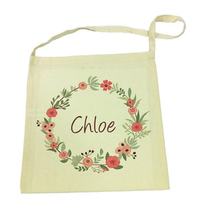 Flower Wreath Calico Tote Bag