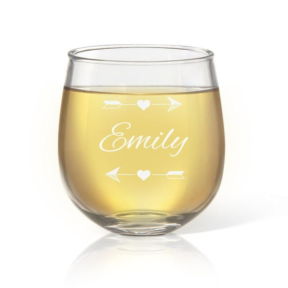 Arrow Stemless Wine Glass